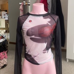 Abstract Black and White Long Sleeve Tee